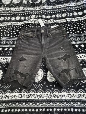 American Eagle Outfitters Black Washed Denim Shorts